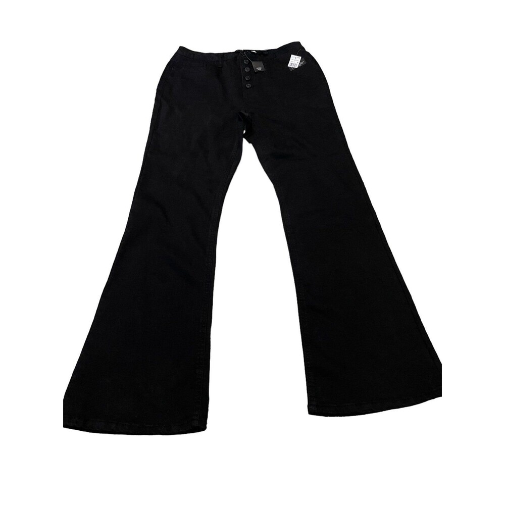 Black jeans button fly stich star pants black Sz‎ 14 boxAY